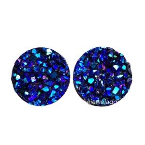 3/$15🎀blue-purple faux druzy studs